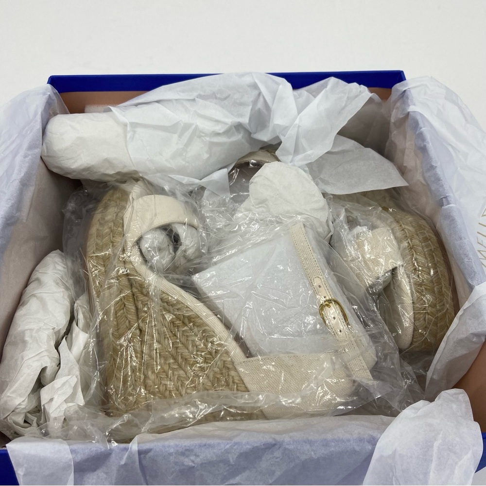 Stuart Weitzman Floria Wedge Platform Espadrille Sandals in Natural Wide Sizes - Picture 13 of 14
